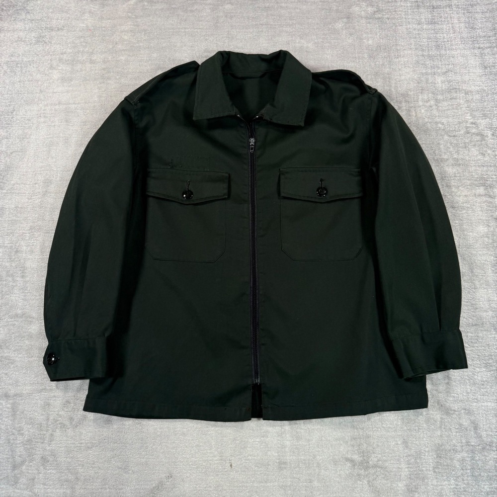 Vintage Military Jacket Mens Large Vintage 1970s Green Boxy Cropped Mechanics